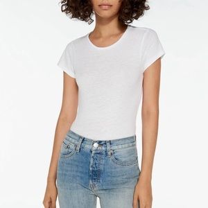 RE/DONE optic white 60s slim tee bodysuit